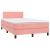 Pat continental cu saltea & LED, roz, 120x200 cm, catifea GartenMobel Dekor