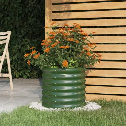 Jardinieră grădină verde 40x40x36 cm oțel galvanizat GartenMobel Dekor