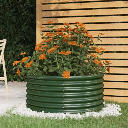 Jardinieră grădină verde 80x80x36 cm oțel galvanizat GartenMobel Dekor