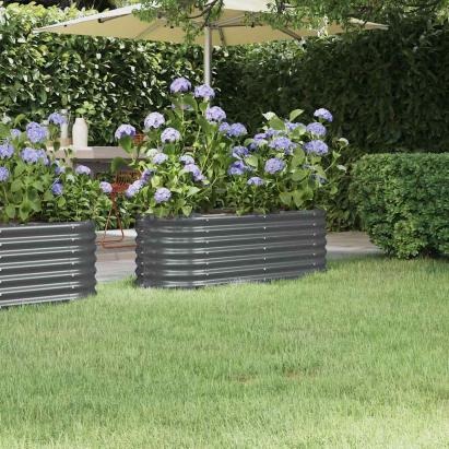 Strat înălțat grădină 114x40x36 cm oțel galvanizat GartenMobel Dekor