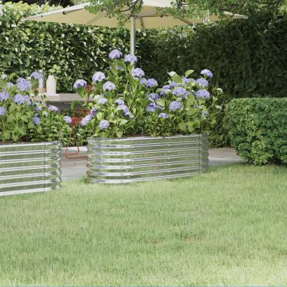 Strat înălțat grădină 114x40x36 cm oțel galvanizat GartenMobel Dekor