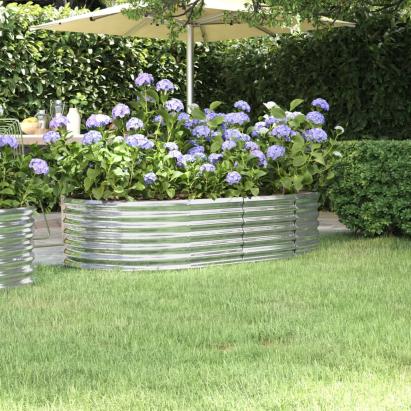 Strat înălțat grădină 152x80x36 cm oțel galvanizat GartenMobel Dekor