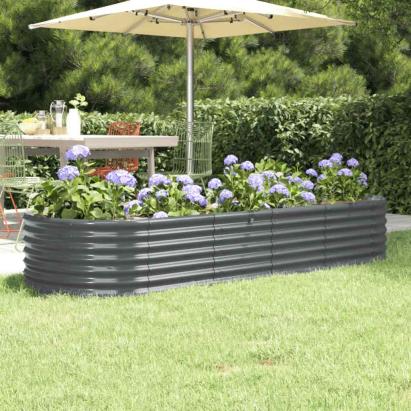 Strat înălțat grădină 224x80x36 cm oțel galvanizat GartenMobel Dekor