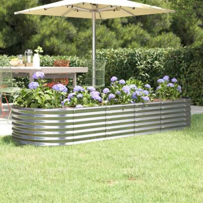 Strat înălțat grădină 224x80x36 cm oțel galvanizat GartenMobel Dekor