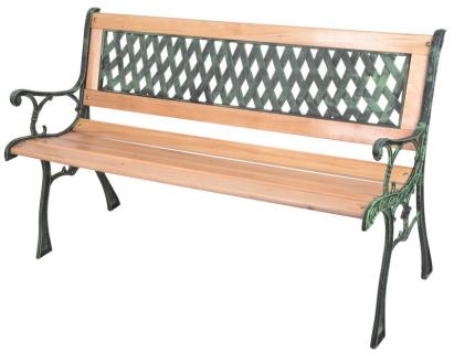 Bancă de grădină Godiva 122 cm, lemn/plastic și metal, verde