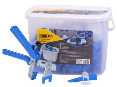Kit nivelare gresie și faianță Strend Pro 1,5 mm cu clește, 200 piese