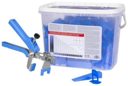 Set nivelare gresie și faianță Strend Pro L, 100 distanțiere 2 mm + 100 pene + clește