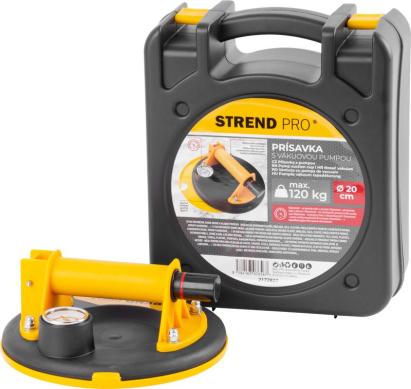 Ventuză pentru sticlă Strend Pro cu manometru, Ø20 cm, 120 kg