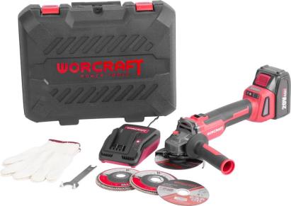 Polizor unghiular Worcraft CAG-S20LiBH 20V, 115 mm, set cu valiză, baterie și încărcător