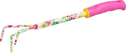 Kypritor de gradina Strend Pro Ladies Line, 3 dinti, roz floral, 41 cm