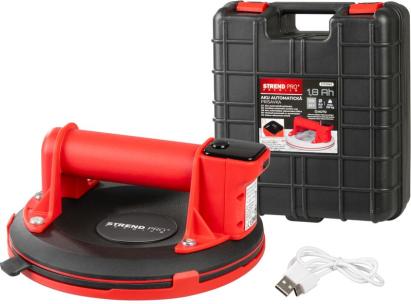 Ventuză cu acumulator Strend Pro Premium pentru sticlă/placă, 130 kg