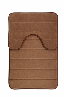 Set 2 covorașe de baie maro antiderapante, super absorbante 80x50 + 50x40 cm