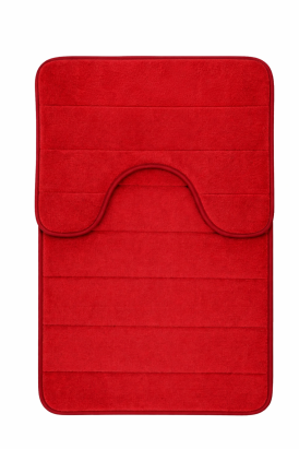 Set 2 covorașe de baie roșii, antiderapante și absorbante, 80x50/50x40 cm