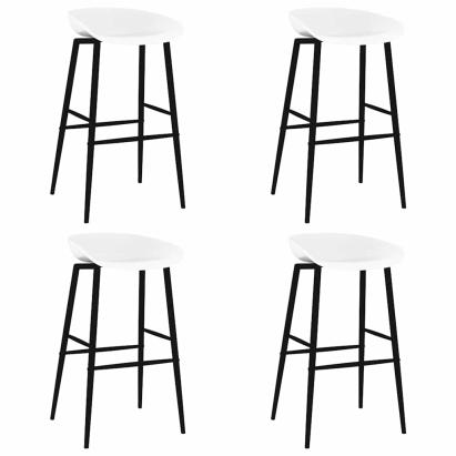 Scaune de bar, 4 buc., alb GartenMobel Dekor