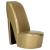 Scaun, design toc înalt, auriu, piele ecologică GartenMobel Dekor