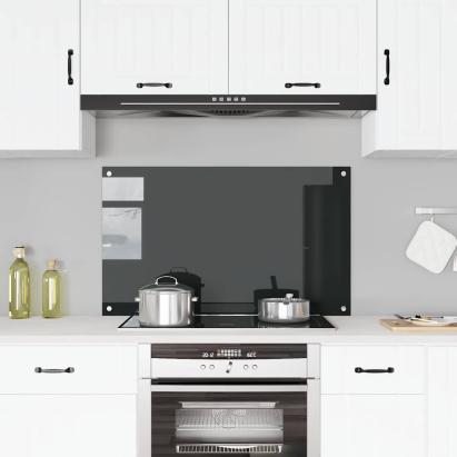 Panou antistropi de bucătărie negru 100x60 cm sticlă securizată GartenMobel Dekor