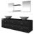 Set de mobilier de baie cu 7 piese și chiuvete incluse, negru GartenMobel Dekor