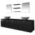 Set mobilier baie format din 8 piese cu chiuvete incluse, Negru GartenMobel Dekor