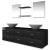 Set mobilier de baie, 9 piese, cu chiuvetă și robinet, negru GartenMobel Dekor