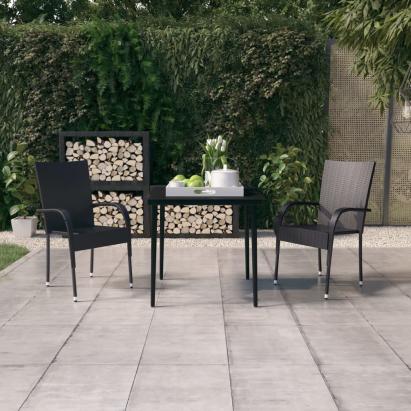 Set mobilier de grădină, 3 piese, negru GartenMobel Dekor