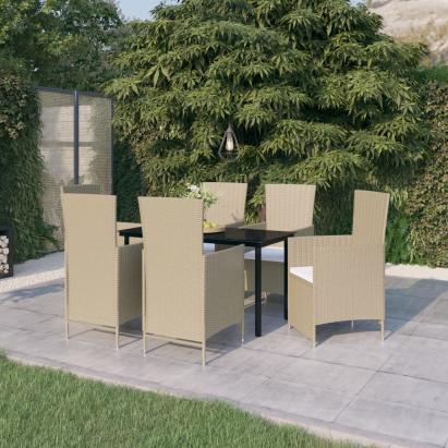 Set de mobilier pentru grădină, cu perne, 7 piese, bej GartenMobel Dekor