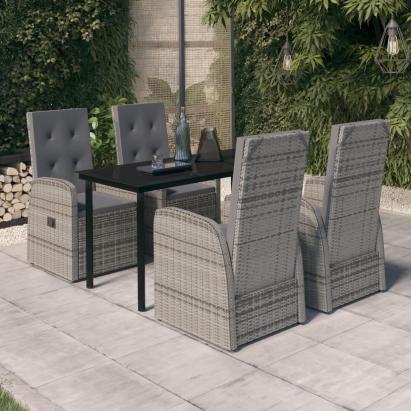 Set de mobilier pentru grădină, cu perne, 5 piese, gri GartenMobel Dekor