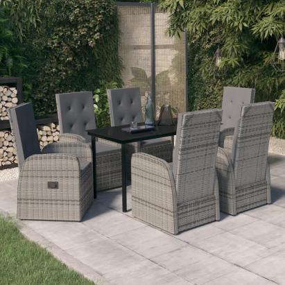 Set de mobilier pentru grădină, cu perne, 7 piese, gri GartenMobel Dekor