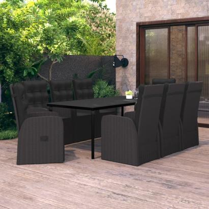 Set mobilier de grădină cu perne, 9 piese, negru GartenMobel Dekor