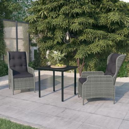 Set mobilier pentru grădină, 3 piese, gri deschis GartenMobel Dekor