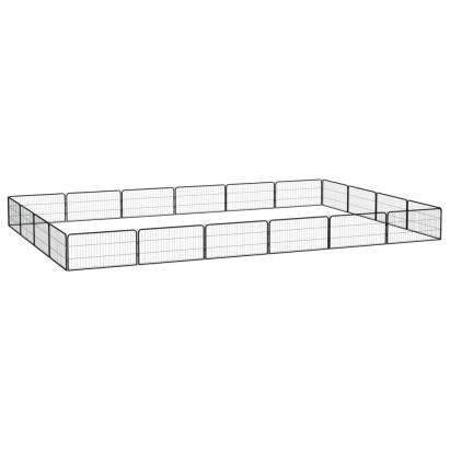 Țarc câini 20 panouri negru 100x50 cm oțel vopsit electrostatic GartenMobel Dekor