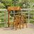 Set mobilier de bar de balcon, 3 piese, lemn masiv de acacia GartenMobel Dekor