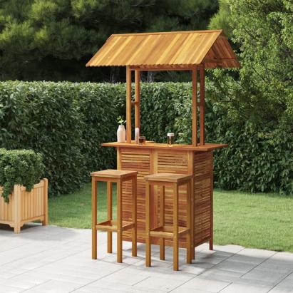 Set mobilier de bar de grădină, 3 piese, lemn masiv de acacia GartenMobel Dekor