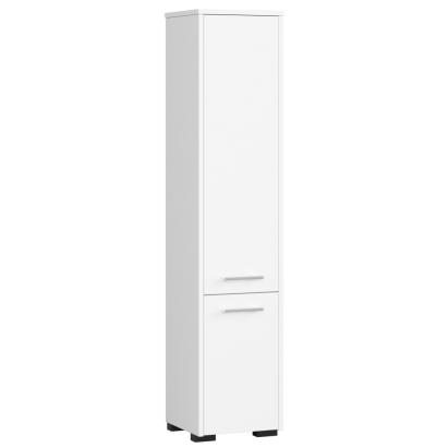 Dulap baie tip coloana cu 2 usi si 5 rafturi, PAL laminat, 30x30x140 cm, alb mat Household NewTrend