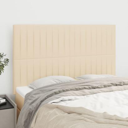 Tăblie de pat crem 144x5x118/128 cm, material textil GartenMobel Dekor