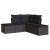 Set mobilier de grădină cu perne, 5 piese, negru, poliratan GartenMobel Dekor