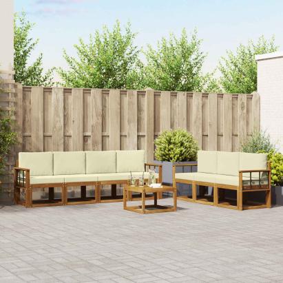 Set de canapele de exterior cu pernă 8 pcs Natural și Crem GartenMobel Dekor