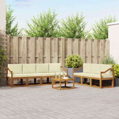 Set de canapele de exterior cu pernă 8 pcs Natural și Crem GartenMobel Dekor