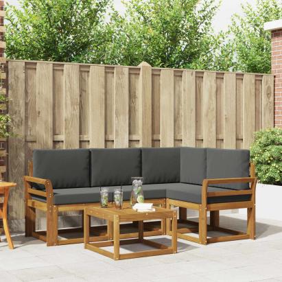 Set de canapele de exterior cu pernă 5 pcs Natural și Antracit GartenMobel Dekor