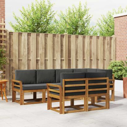 Set de canapele de exterior cu pernă 7 pcs Natural și Antracit GartenMobel Dekor