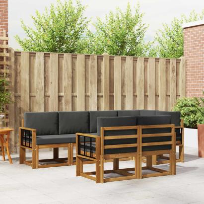 Set de canapele de exterior cu pernă 7 pcs Natural și Antracit GartenMobel Dekor