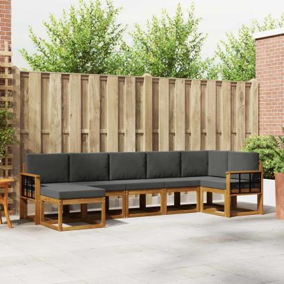 Set de canapele de exterior cu pernă 7 pcs Natural și Antracit GartenMobel Dekor