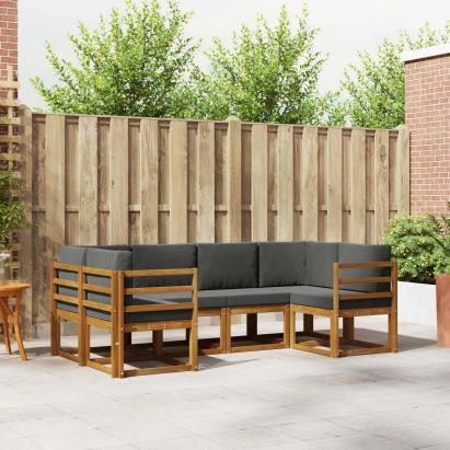 Set de canapele de exterior cu pernă 6 pcs Natural și Antracit GartenMobel Dekor