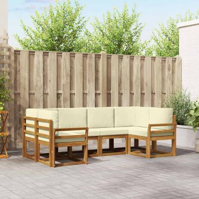 Set de canapele de exterior cu pernă 6 pcs Natural și Crem GartenMobel Dekor
