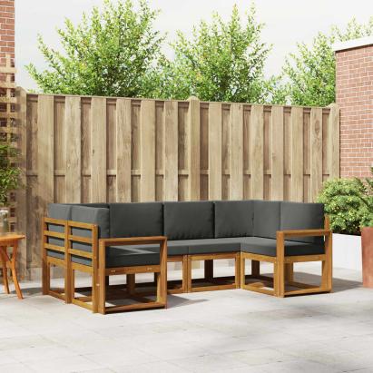 Set de canapele de exterior cu pernă 6 pcs Natural și Antracit GartenMobel Dekor