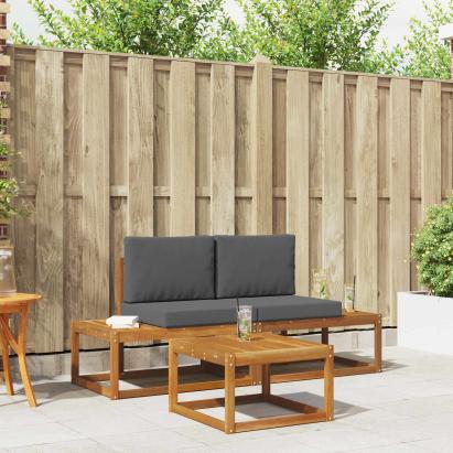 Set de canapele de exterior cu pernă 3 pcs natural GartenMobel Dekor