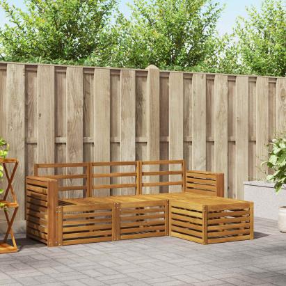 Seturi de canapele 4 pcs natural Lemn Solid de Acacia GartenMobel Dekor