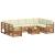 Seturi de canapele 10 pcs Natural și Crem Lemn Solid de Acacia GartenMobel Dekor