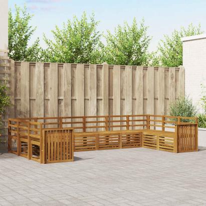 Seturi de canapele 10 pcs natural Lemn Solid de Acacia GartenMobel Dekor