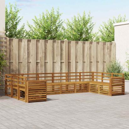 Seturi de canapele 10 pcs natural Lemn Solid de Acacia GartenMobel Dekor