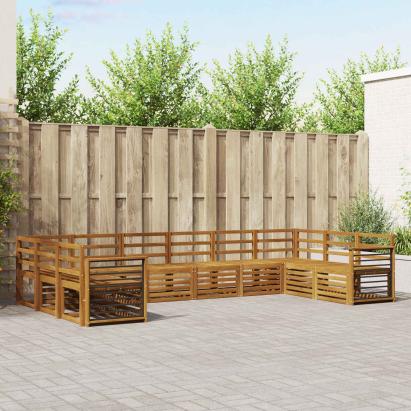 Seturi de canapele 10 pcs natural Lemn Solid de Acacia GartenMobel Dekor